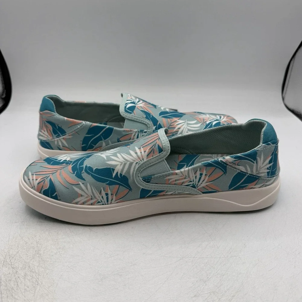 Olukai Lae'Ahi Pa'i Shoes Mens 10.5 Swell Blue Aloha Slip On Sneakers Tropical